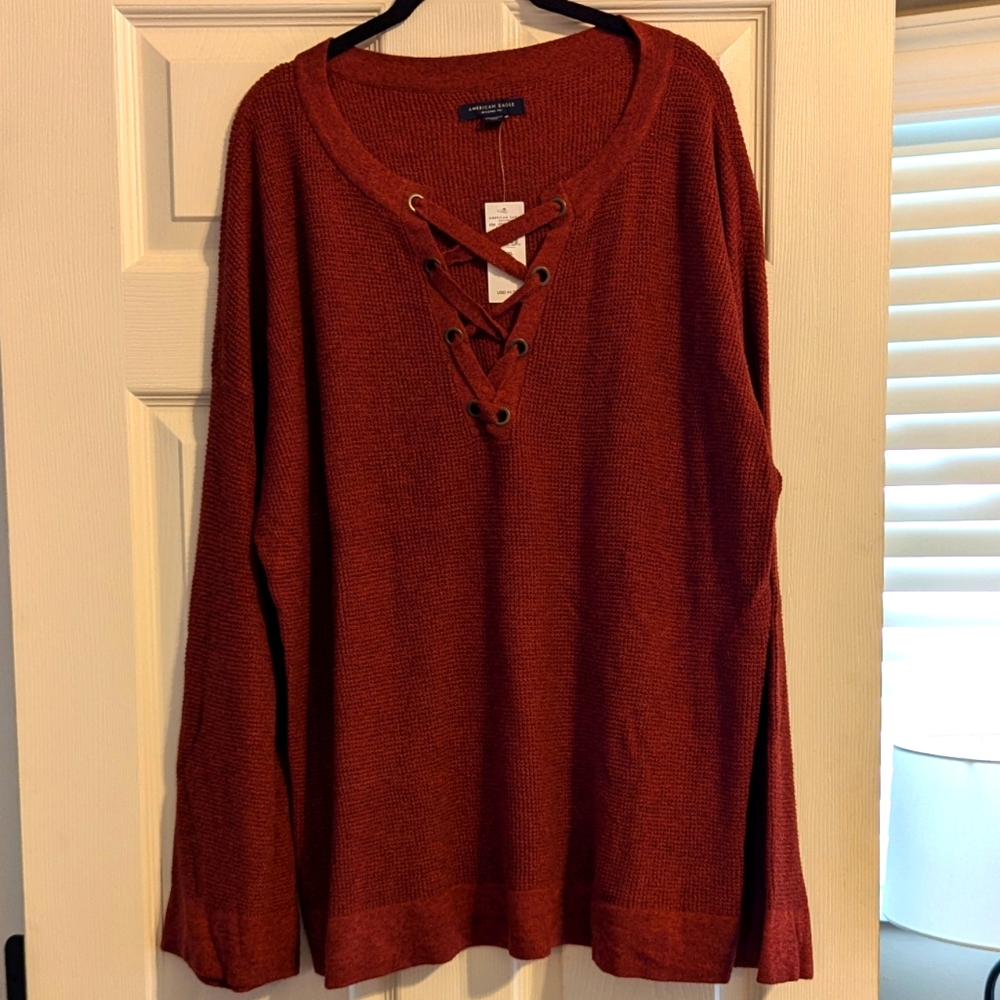 BNWT American Eagle Rust Brown/Red Sweater size XXL
